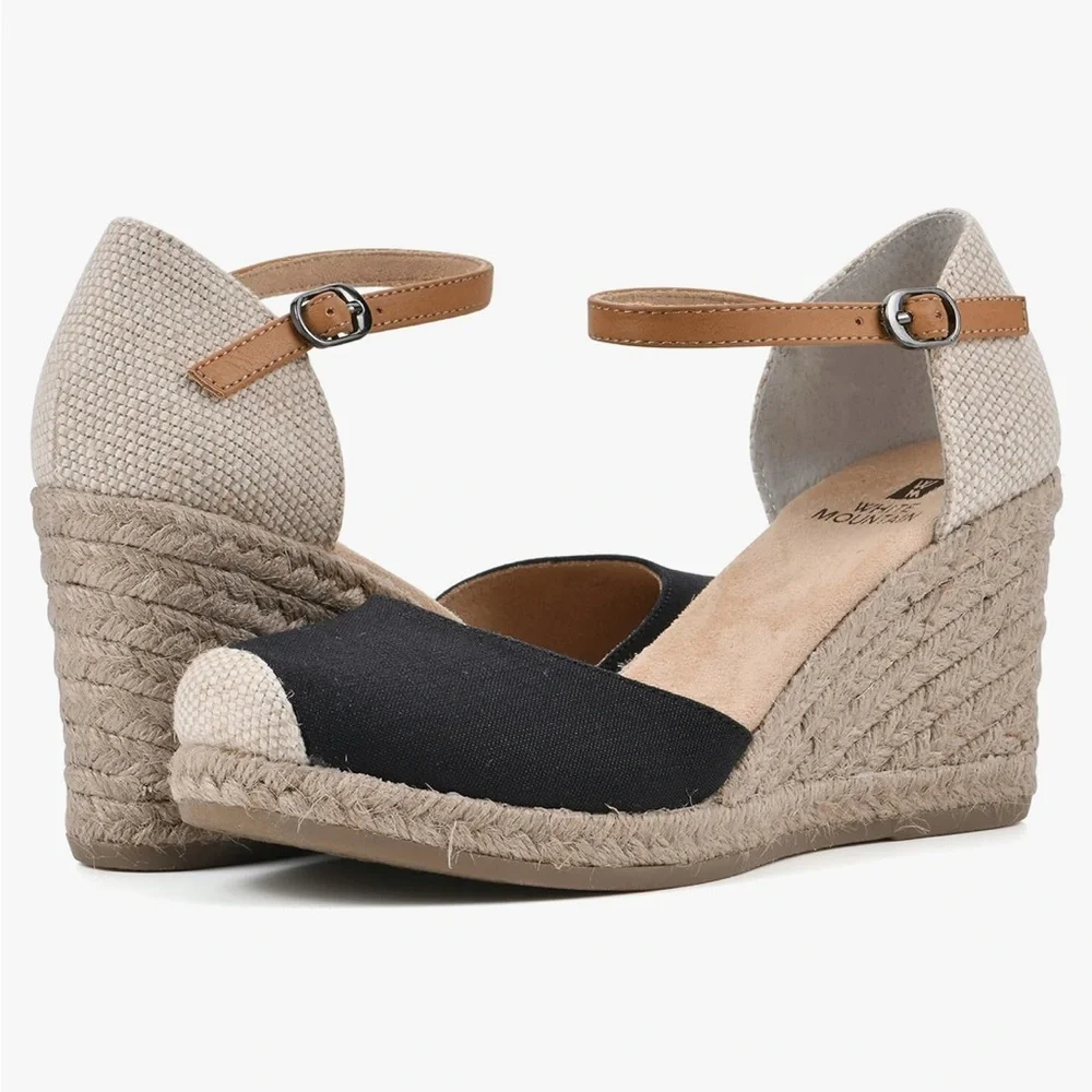 White Mountain Women's Black and Tan Shoes - Picture 1 of 10